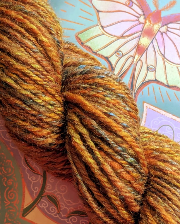 Glaze hand spun yarn – wool and plant fibres