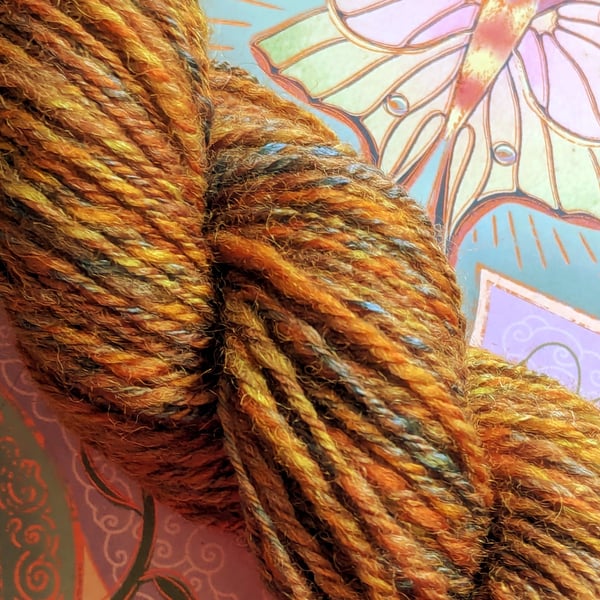 Glaze hand spun yarn – wool and plant fibres