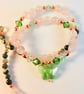  Butterfly, Rose Quartz, Moss Agate & Swarovski Crystal Necklace - Free UK P&P. - Image 4