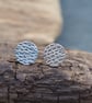 Studs - Handmade sterling silver stud, dragon scale design studs, unisex earring - Image 5