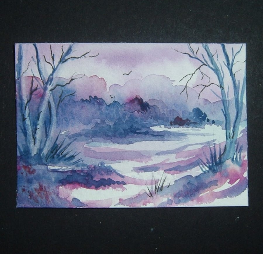 purple landscape art painting ref 395