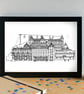 Llandudno Landmarks Skyline Art Print - Image 3