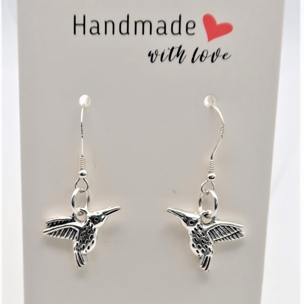 Gorgeous Hummingbird Earrings on Sterling Silver ear Wires.