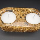 Gold leaf double t' light holder 