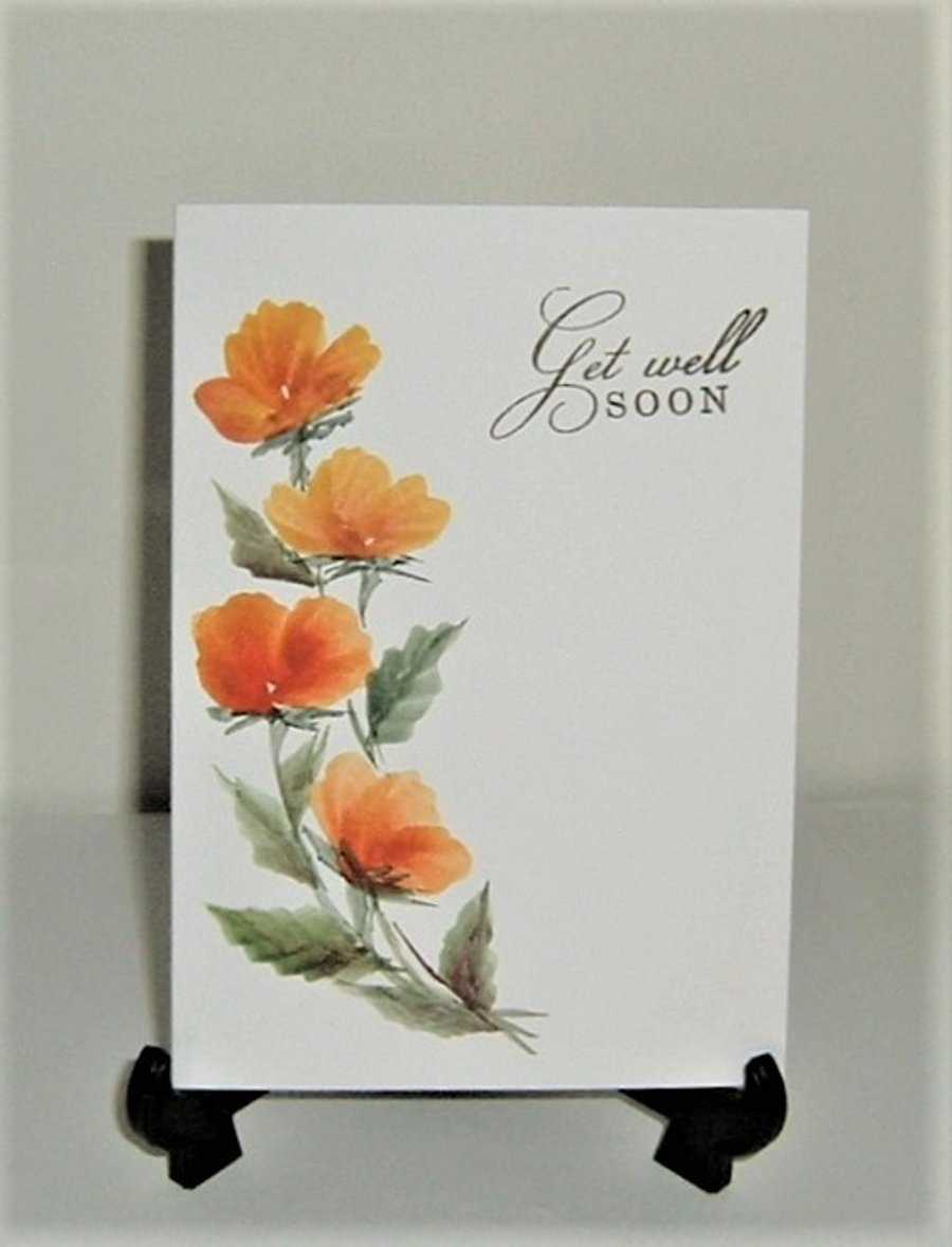 hand painted Get Well card ( ref F 565)