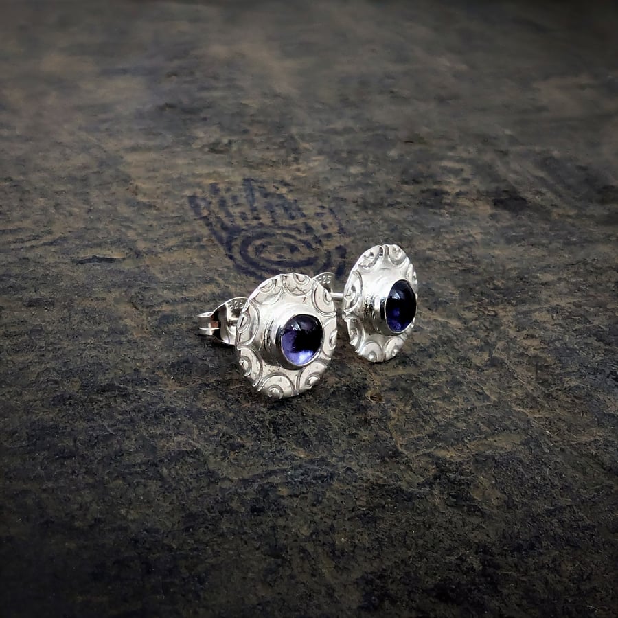 Sterling Silver Iolite Stud earrings