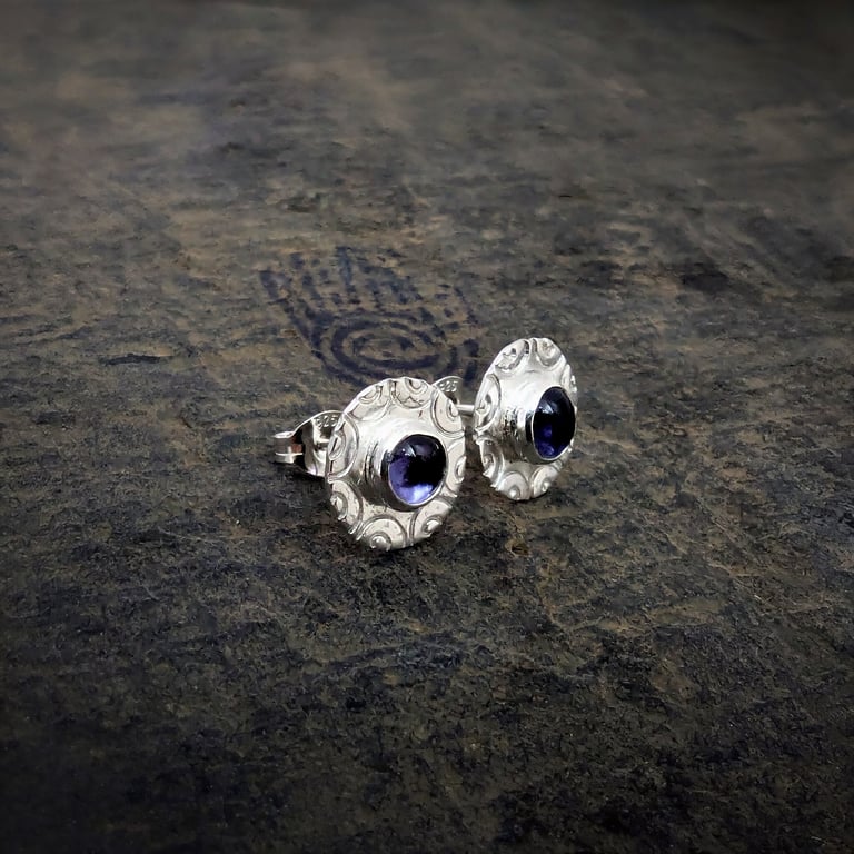 Sterling Silver Iolite Stud earrings