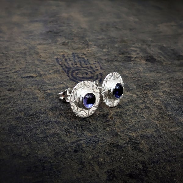 Sterling Silver Iolite Stud earrings