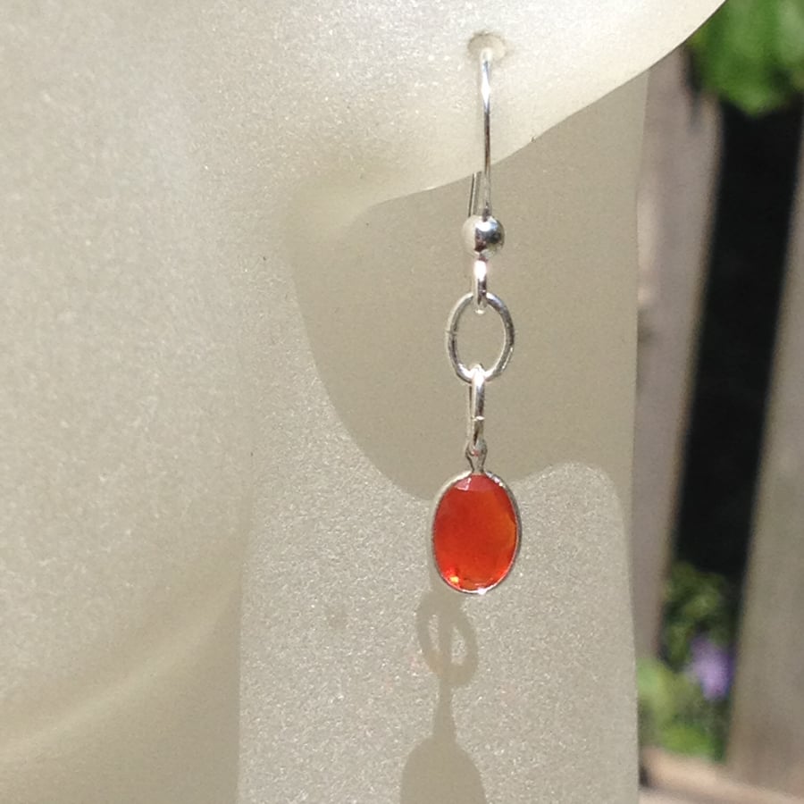 Orange Fire Opal earrings