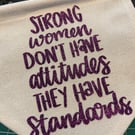 Strong women small banner feminist slogan empowering wall hanging decorative 