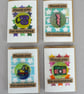 4 x Badges, 80s Badges, Badge Cards, Thank You Cards, Keepsake Cards