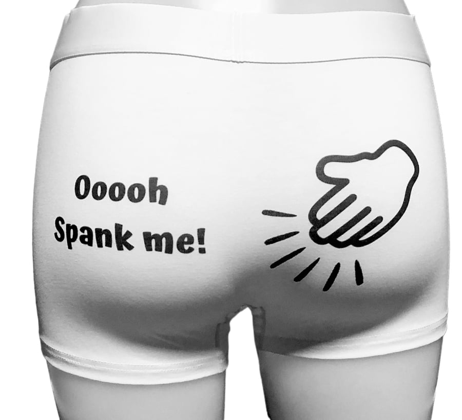 Mens Boxer Shorts - Ooooh Spank Me! Funny Birthday, Christmas Underwear Gift 