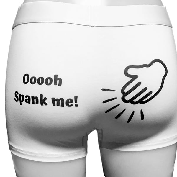 Mens Boxer Shorts - Ooooh Spank Me! Funny Birthday, Christmas Underwear Gift 