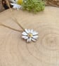 Handmade Gold & Silver Daisy Necklace (gold chain)