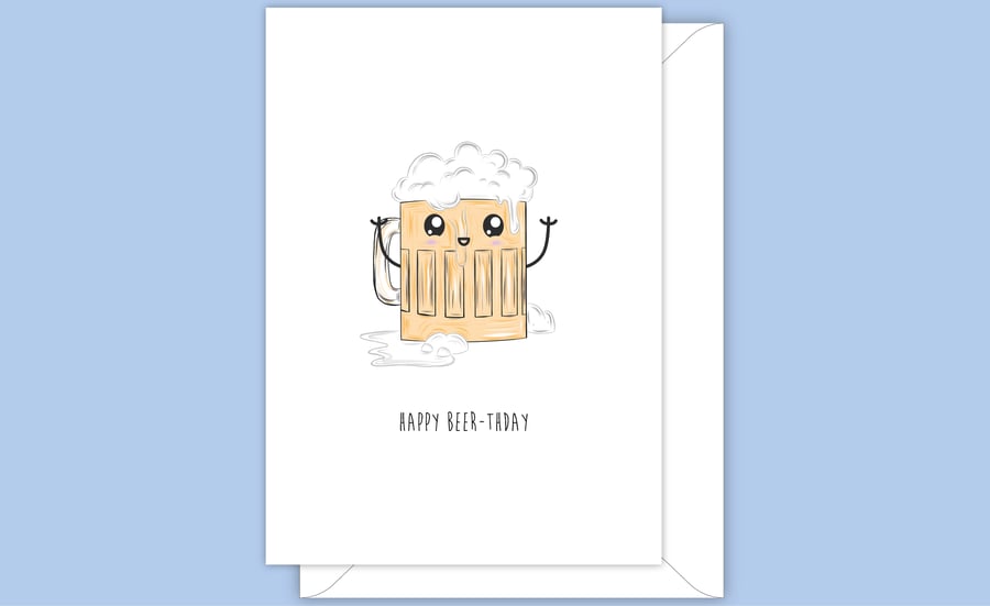Funny Birthday Card, Mug of Beer