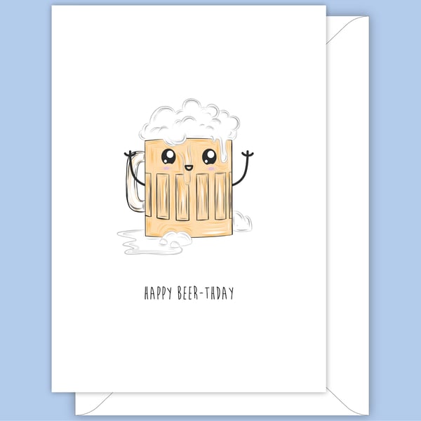 Funny Birthday Card, Mug of Beer