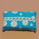 Tissue pack holder – Bright Blue Floral and check