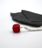 red lampwork glass nugget pendant necklace - Image 3