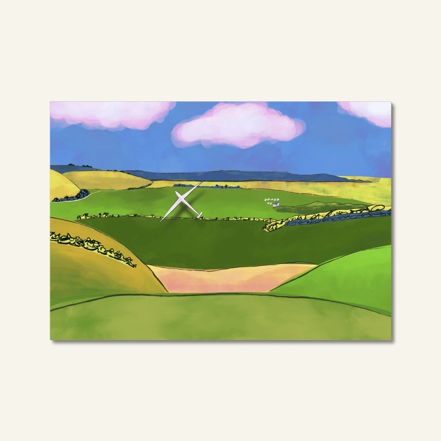 Dunstable Downs art print chilterns hills