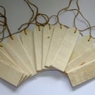 12 wooden gift tags for tying onto birthday or Christmas presents.              