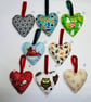 Fabric heart decorations SET 3