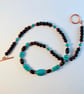 Turquoise & Tiger Ebony Necklace - December Birthday, Anniversary, Gifts For Her - Image 2
