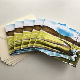 Pack of five printed greetings cards North Wales Estuary