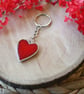 Sparkly Red Heart Keyring - Silver Edition - Image 3