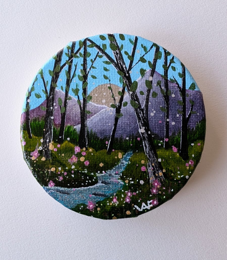 Burst into Spring Original Painting Small Art Framed