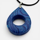 Blue and Turquoise Marbled Glasses Holder Necklace