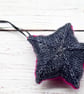 Hand knitted star - Christmas Decorations - Pink and Grey - Image 4