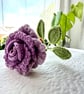 Crochet Lilac Rose with 3 Leaves Summer Seconds - Image 4