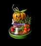Pumpkin Scene in Hanging Glass Dome  - Image 2