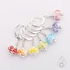 Lampwork Stitch Markers - Bright Rainbow Frit