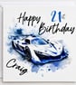 Personalised Birthday Card for Him - Racing Car Birthday Card - Sports Car Card - Image 6