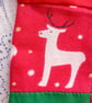 Christmas gift bag. Patchwork drawstring bag with reindeer. Choice of colours . - Image 5