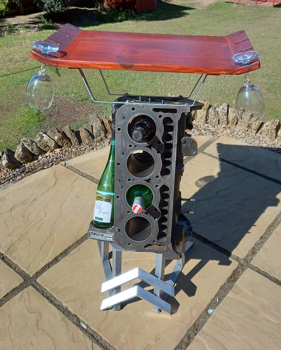 1968 Citroen DS Engine Block Table and Wine Rack