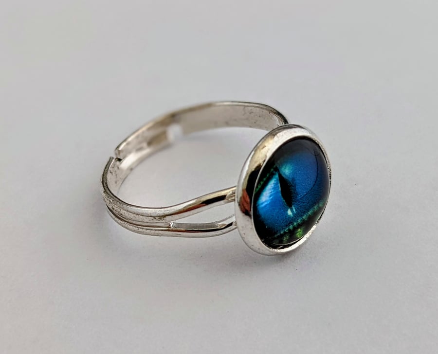 Lizard eye ring - blue