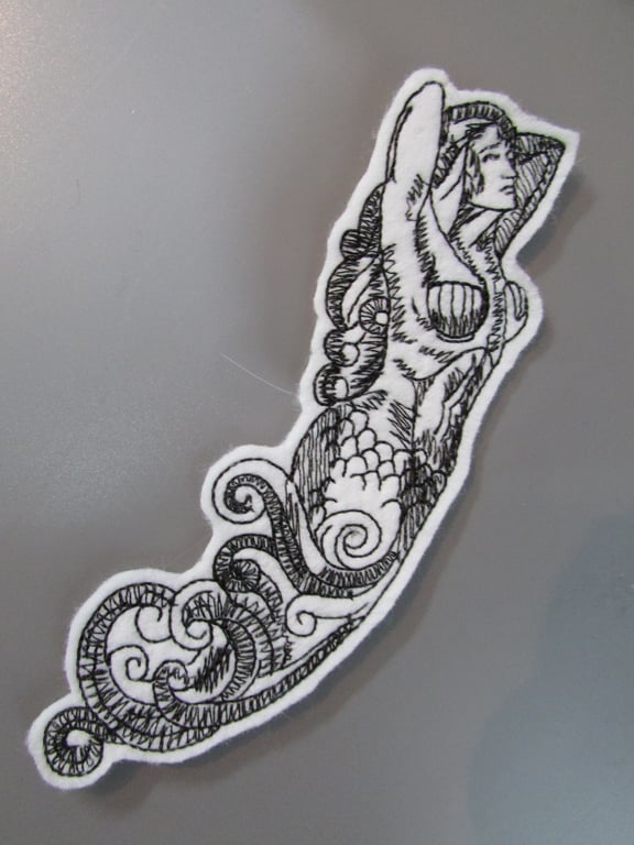 Mermaid Embroidered Sew on Applique Patch