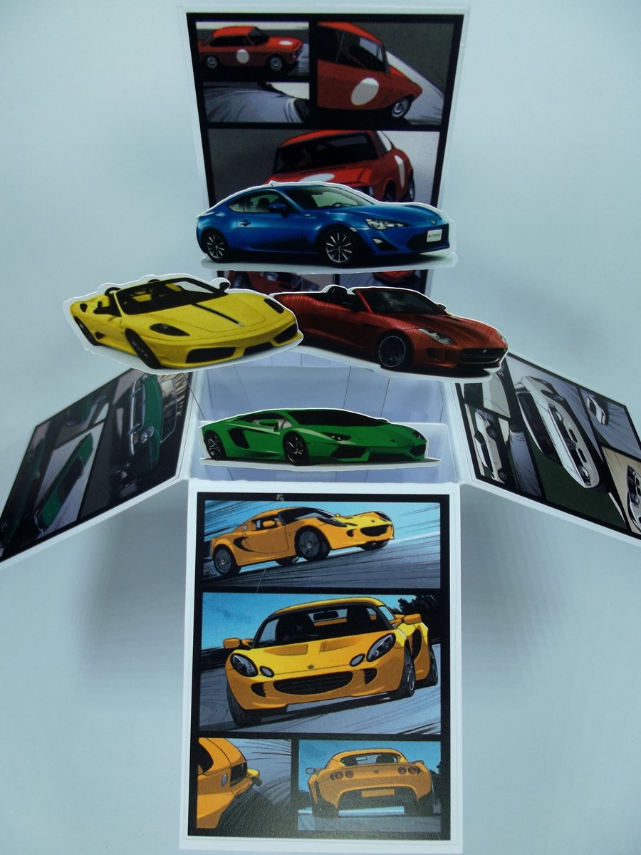 Mens Birthday Card With Cars