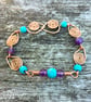 Handmade Third eye chakra bracelet  Amethyst Howlite and Copper  - Image 6
