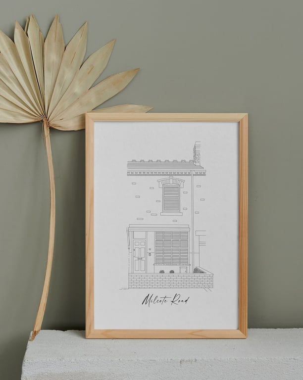New Home print - House Illustration - Personalised House Illustration