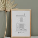 New Home print - House Illustration - Personalised House Illustration