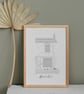 New Home print - House Illustration - Personalised House Illustration