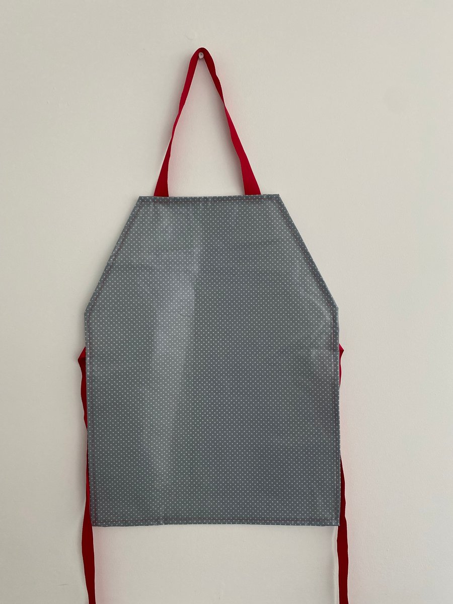 Children's Grey Spotty Apron (036)