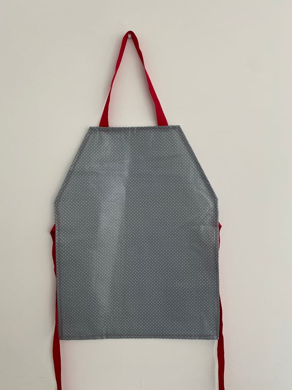 Children's Grey Spotty Apron (036)