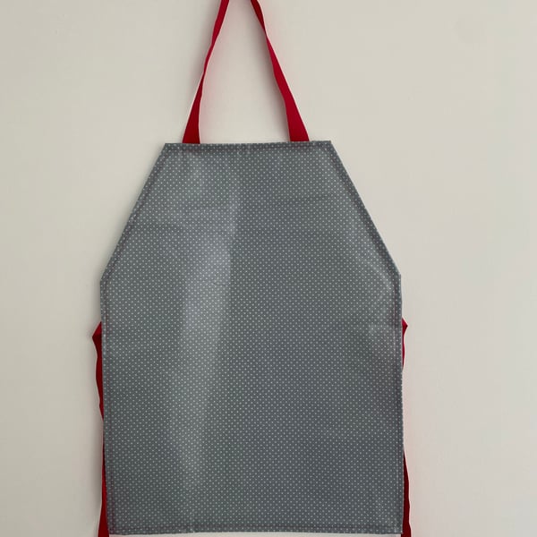 Children's Grey Spotty Apron (036)