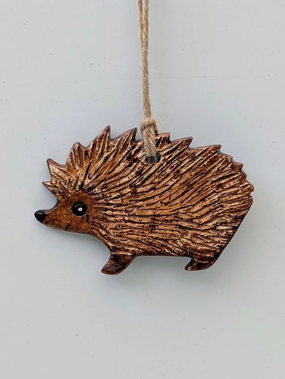 Hedgehog decoration, clay, unisex gift for a hedgehog lover, autumn decor