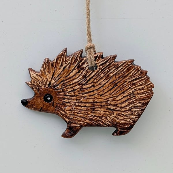 Hedgehog decoration, clay, unisex gift for a hedgehog lover, autumn decor