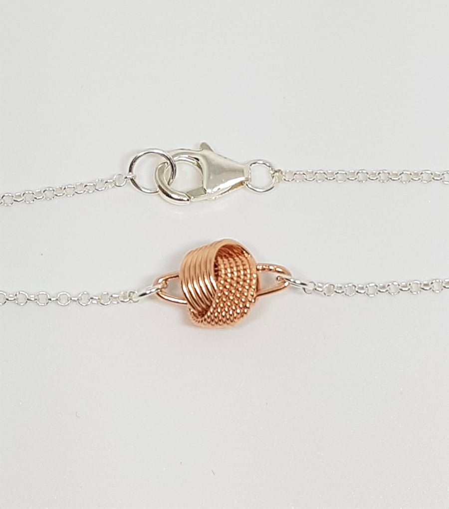 Rose Gold Fill Knot Sterling Silver Stacking Bracelet
